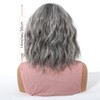 Short Grey Wavy Wigs for Women Natural Synthetic Wig with