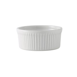Tuxton BPX-1002 Vitrified China Souffle, 10 oz, 4-1/2", Porcelain White (Pack of 12), Oven-Microwave-Pressure Cooker Safe; Freezer to Oven Safe