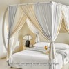 AIKASY Canopy Bed Curtains with Top Ties - Elegant Soft