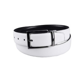 Haggar Men's Reversible Belt Dress and Casual, White/Black, Small, white/black