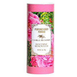 Glycerine Rosewater Scented Talc-Free Body Powder, Perfumed Dusting Powder, Camille Beckman, 3 Ounce