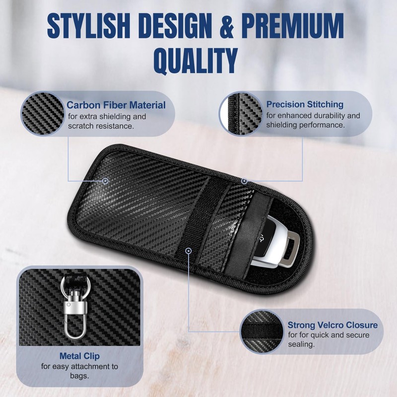 Faraday Pouch for car Keys, [2 PACK] RealPlus Car Key