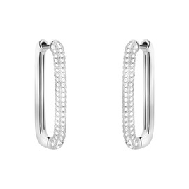 SOFIA MILANI - Women's Earrings 925 Silver with Zirconia Stones - Cubic Zirconia Creole Earrings, Sterling Silver, Cubic Zirconia
