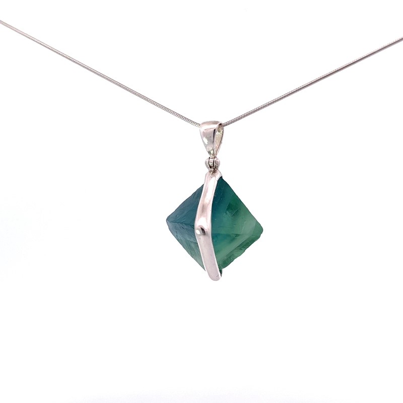 Starborn Fluorite Crystal Pendant Necklace (22")