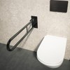 Black Folding Hinged Bathroom Safety Steel Grab Bar/Rail, Drop Down