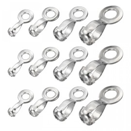 sourcing map Ball Chain Connector, Stainless Steel Pull Loop Crimp Link Clasp Connection Fit for 2.4/3.2/4.5/6mm Beaded Ball Chains, Silver Pack of 60