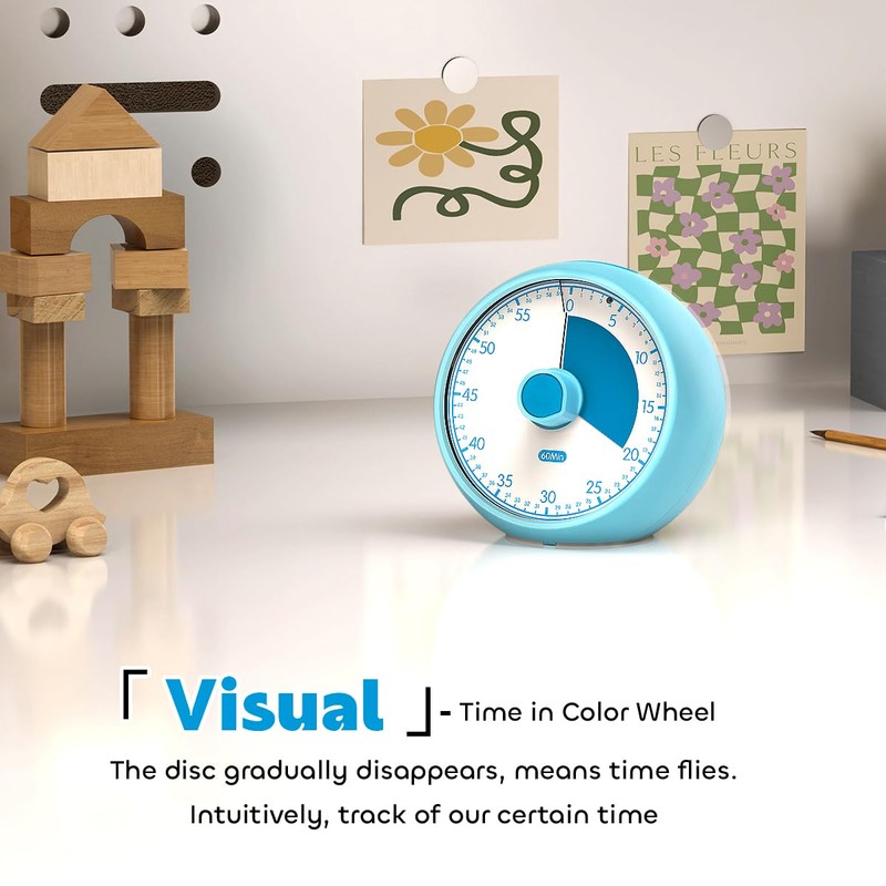 Conchstar Visual Timer 60-Minute, Kids Timer for Homeschool Desk, Time