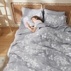 Bedsure King Comforter Set - 7 Pieces Grey Floral Bedding