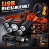 5 LED Rechargeable Headlamp, USB Charging Head Light with Adjustable