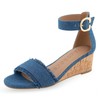 Aerosoles Women's Willis Wedge Sandal, Medium Blue Denim, 8 Wide
