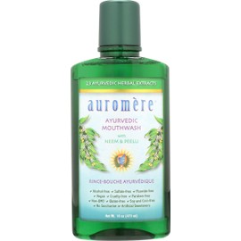 Auromere Ayurvedic Mouthwash - Vegan, Fluoride Free, Alcohol Free, Natural, Non GMO (16 fl oz), 1 Pack