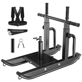Weight Sled Adjustable Height - Weight Training Pull Sled Gym Equipment for Fitness Strength & Speed Training - Color: Blcak