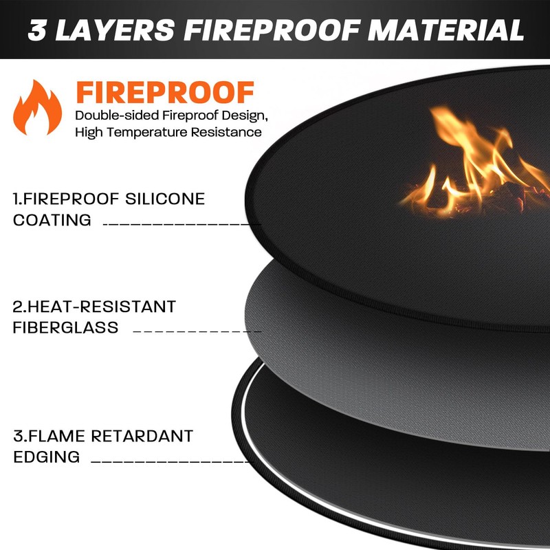 Rumlick 48" Fire Pit Mat for Solo Stove Yukon, Round