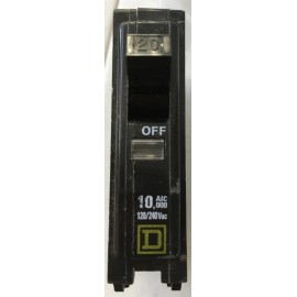Square D 20 Amp Circuit Breaker Single Pole Type QO With Screw Connect