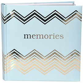 Malden International Designs Sentiments Memories with Memo Photo Opening Cover with Gold Foil Accents Brag Book, 2-Up, 160-4x6, White
