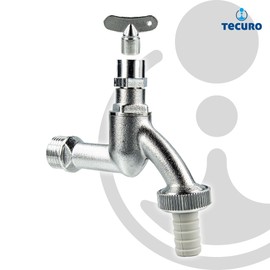 tecuro Outlet Tap Outlet Valve with Socket Spanner Upper Part 1/2 Inch Matt Chrome