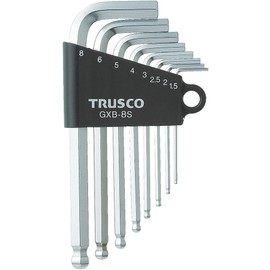 TRUSCO GXB-8S Ball Point Hex Wrench Set, Set of 8