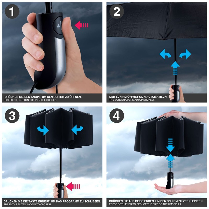GOODS+GADGETS Umbrella – Pocket Umbrella Automatic Umbrella XXL 100 cm