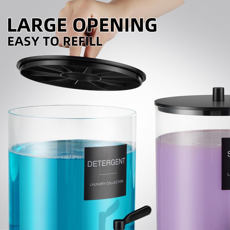 Glass Laundry Detergent Dispenser, 128 oz / 3.5L Fabric Softener