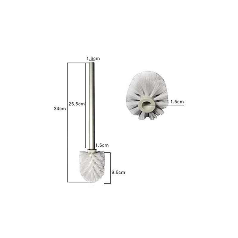 1 x toilet brush + 5 x replacement brush heads,