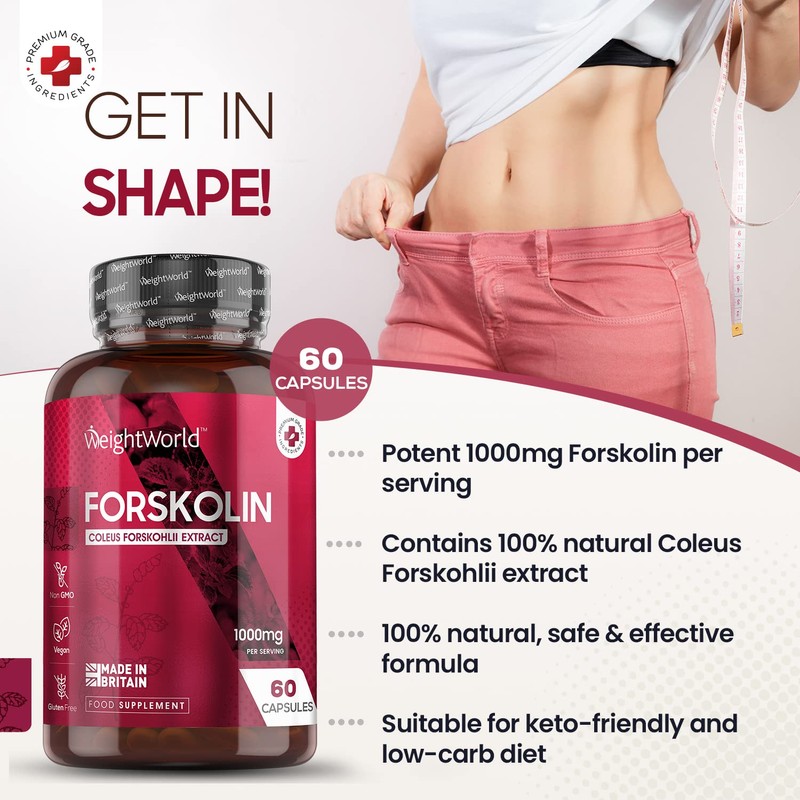 Forskolin Capsules 1000mg - 60 Vegan Capsules - Coleus Forskohlii