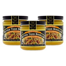 Better Than Bouillon Better Than Bouillon Premium Roasted Chicken Base, Made with Seasoned Roasted Chicken, 38 Servings, Blendable Base for Added Flavor, 8-Ounce Jar (Pack of 3)