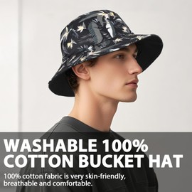 AYPOW Fishing Hat Cotton Double-Sided Wear XL/XXL Unisex, Fashionable Large Size Wide Brim Bucket Hat Summer Hat Sun Hat Outdoor Lightweight Foldable Fishing Hat Leisure Hat Bucket Hat Women Men