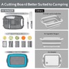 HI NINGER camping cutting board, Collapsible Chopping Board with Colander,
