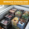 Hudgan 8 Pack Freezer Organizer Bins,Stackable,Clear Bins for Fridge,Pantry