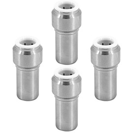 SPARES2GO Radiator Valve 15mm x 10mm Pushfit Chrome Speed Fit Reducing Straight Compression Stem (Pack of 4)