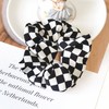 Checkered Plaid Hair Scrunchies Black White Checkerboard BW17 (Black White