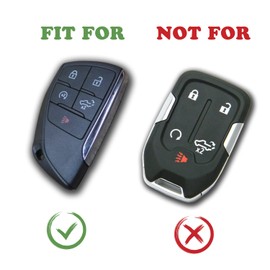 TANDRIVE Key Fob Cover for 2022 2023 2024 2025 Chevy Silverado 1500 GMC Sierra 1500, 2024 2025 Silverado Sierra 2500HD 3500HD, Silicone, 2-Pack, Black