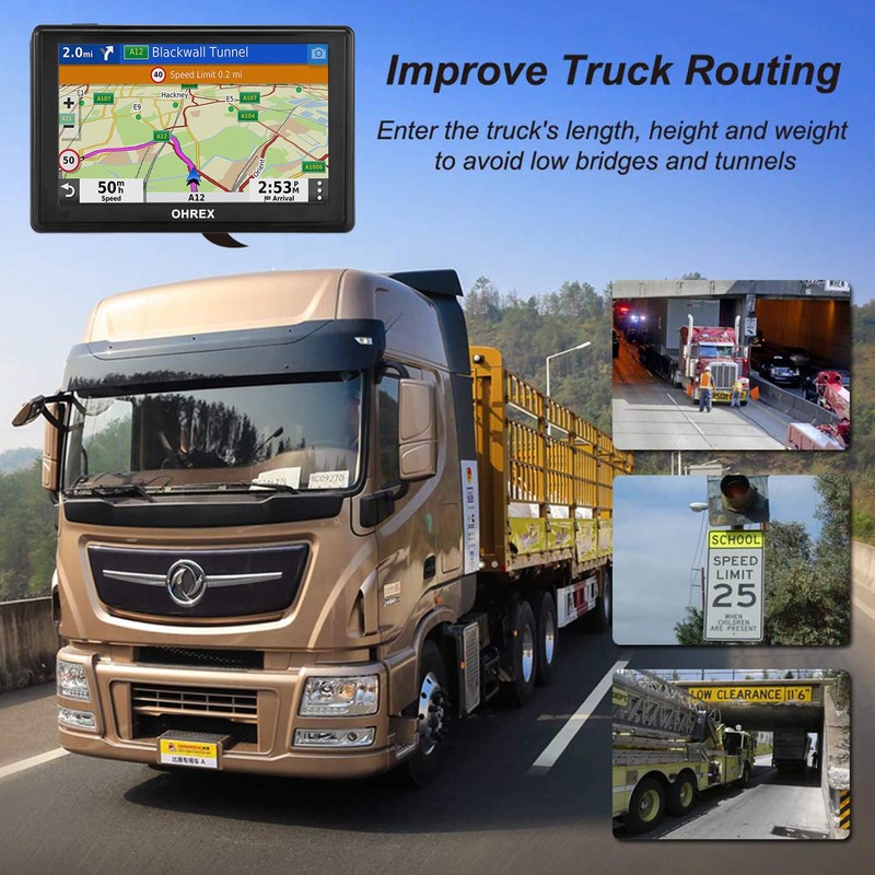 OHREX GPS Navigator for Car,Truck GPS Commercial Drivers 2026,5”Touchscreen