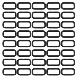 BIKICOCO Metal Rectangle Ring Buckles Square Strap Webbing Belt Rings for Bag Purse Non Welded 1 x 3/8 Inch, Black, Pack of 40