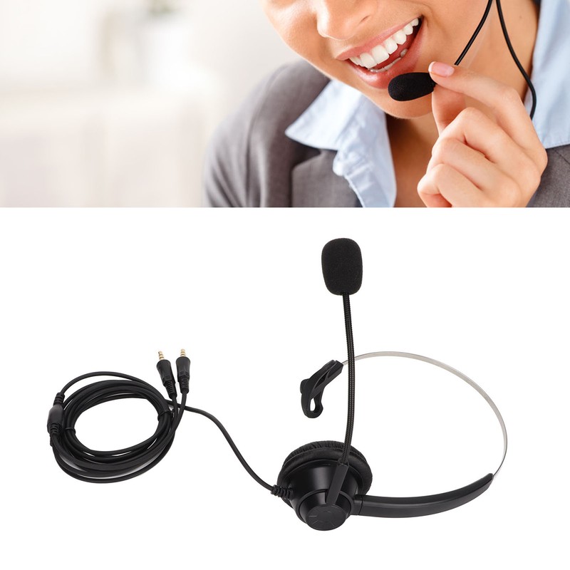 H360‑PC PC Monaural Headset Corded Single Ear Headset with 3