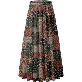 Genfien Women Skirts Elastic High Waist Maxi Chiffon Skirts for Women with Lining Summer Vintage Long Elegant A-Line Beach Skirt