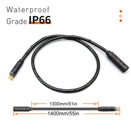 HUDAMZKY Ebike Hub Motor Extension Cable,9 Pin Waterproof Extension Cable for Electric Bike and Escooter Female to Male 60cm 130cm 160cm Wire of Conversion Kit (9pin 1300mm)