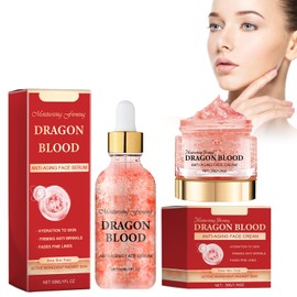Dyceittdia Dragon Blood Cream, 30 ml Dragon Blood Anti-Wrinkle Serum and 50 g Moisturising Cream with Dragon Blood, Reduces Pigmentation and Wrinkles, Anti-Wrinkle Skin Care, Serums1