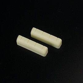 Hardened plastic Banjo Nut For 4 or 5 String Banjos Slotted 1-3/16" ,Ivory Color (set of 2)