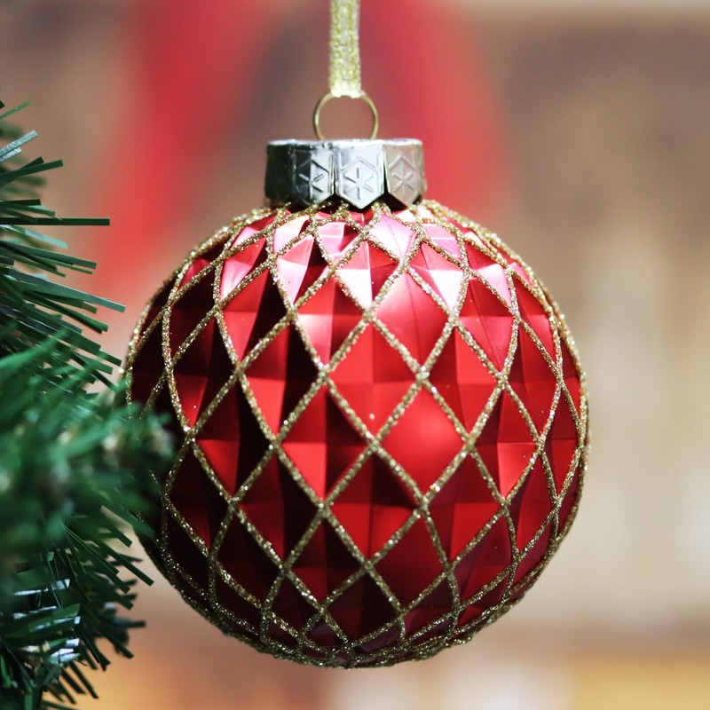 28 Pack Rose Gold Christmas Baubles for Tree Decorations -