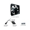 APEVIA CF12S-BK 120mm 4pin Molex & 3pin Motherboard Silent Black