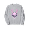 Pink Peppermint Candy Cane Skull Head | Seasons Greetings Sweatshirt