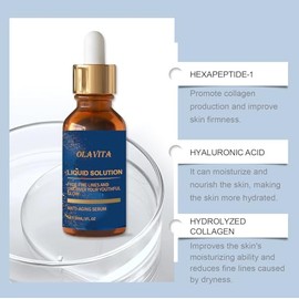 OLAVITA Suero facial, solución líquida antienvejecimiento con vitamina C, E, retinol y aloe, aumenta el colágeno, reduce los poros, disminuye las arru