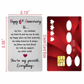6 Year Anniversary Card for Men Women Him Her Iron- Happy 6th Six Sixth Anniversary Keepsake Gifts for Husband Wife