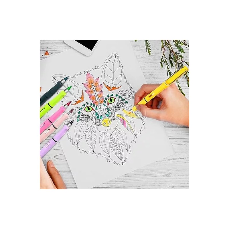 ANGYCOT 12 Lápices De Colores Infinitos Mixtos Con Goma Borrables