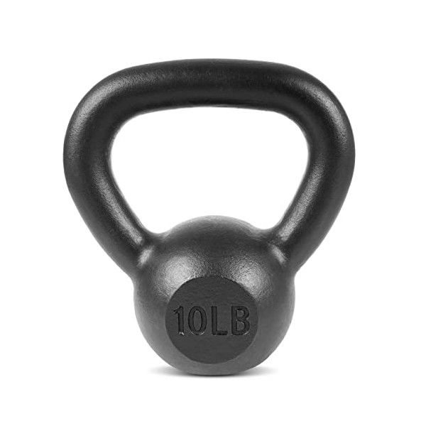 Prosource Fit Solid Cast Iron Kettlebells Weights for Full Body Workout, 10 pounds