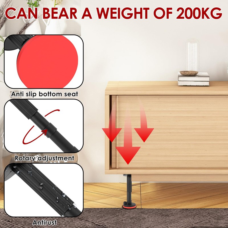 2Pcs Telescopic Support Rod Nylon Cabinet Adjustable Support Pole 200kg