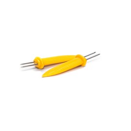 Fox Run 5401 Stainless Steel and Plastic Corn Holders Set of 6, Yellow