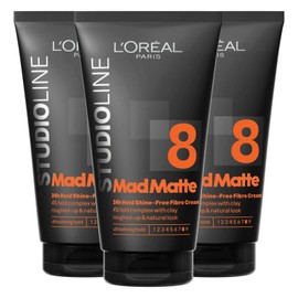 L'Oréal Paris Studio Line MadMatte Faserpaste Halt 8 Ultra Stark, 3x 150ml