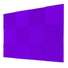 6/12/24/48PCS 12"X12"X1" Acoustic Foam Panel Wedge Studio Soundproofing Wall Tiles , For Reading Room Meeting Room Study Library Club Cinema Music:_12PCS Purple